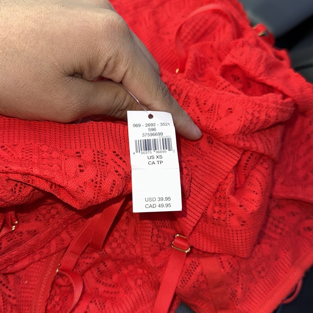 aerie Red cable lace Bralette - Picture 3 of 4